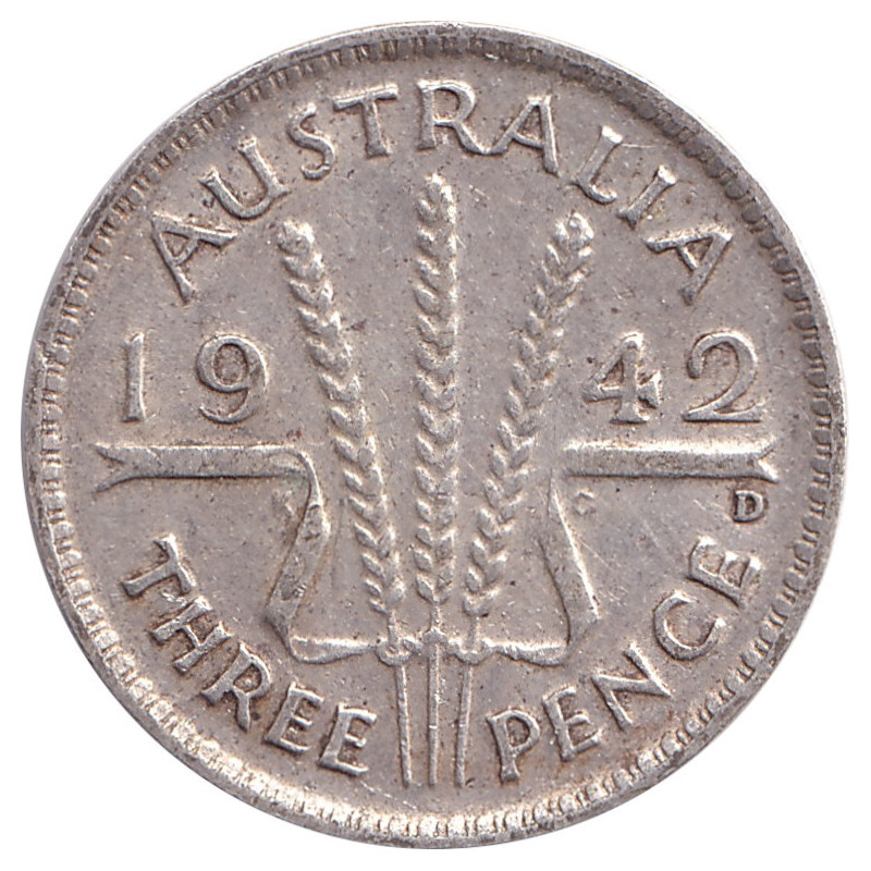 Australia - 3 pence - George VI - 1942 D - No1184