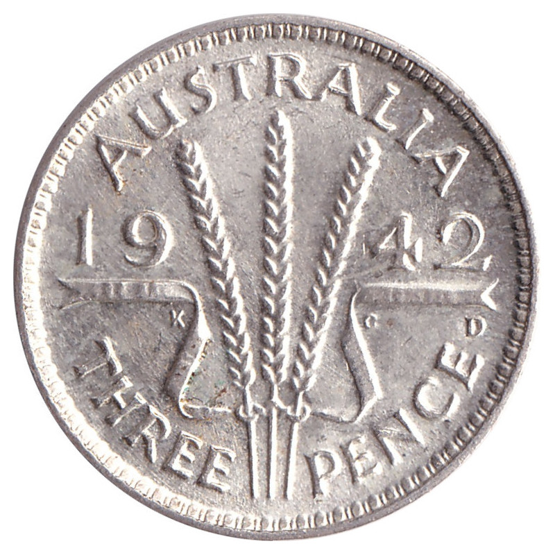 Australia - 3 pence - George VI - 1942 D - No1185