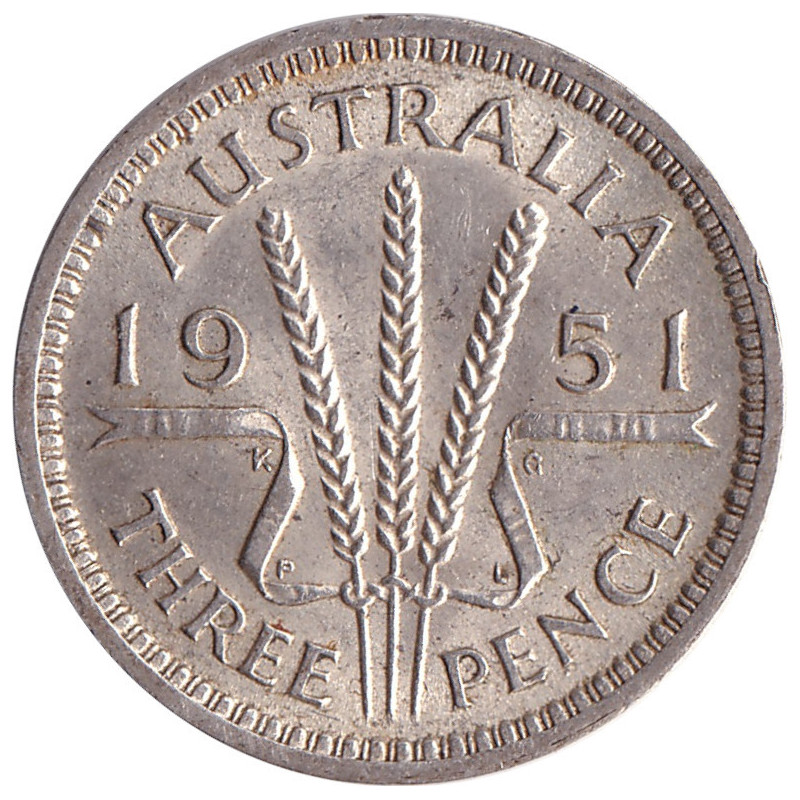 Australia - 3 pence - George VI - 1951 - No1190