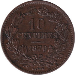 Luxembourg - 10 centimes - Blason -  1870 - No636