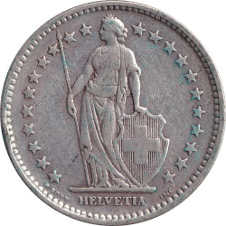 Swiss Confederation - 2 francs - Standing Helvetia - 1922 B - No1196