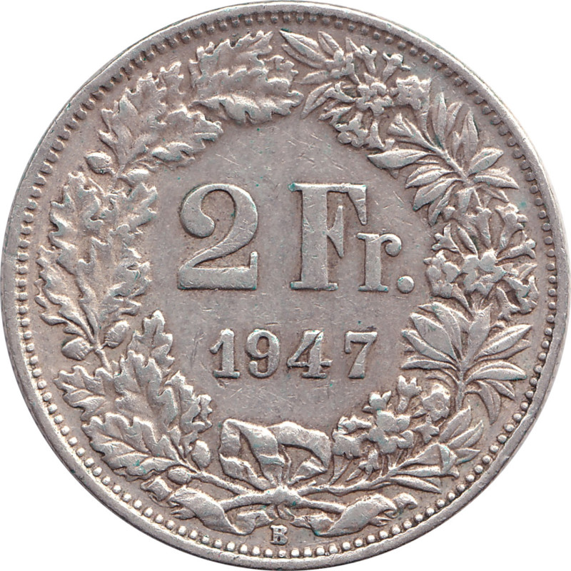 Swiss Confederation - 2 francs - Standing Helvetia - 1947 B - No1197