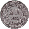 Swiss Confederation - 2 francs - Standing Helvetia - 1922 B - No1198