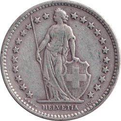 Swiss Confederation - 2 francs - Standing Helvetia - 1922 B - No1198