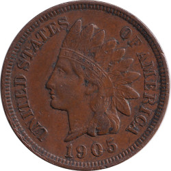 United States of America - 1 cent - Indian Head - Oak Leaves - Bronze - 1905 - No1200
