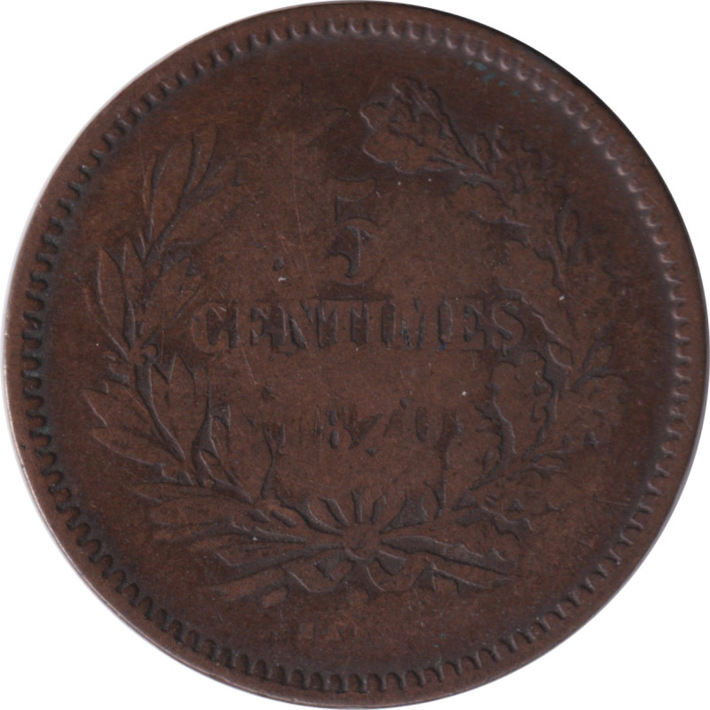 Luxembourg - 5 centimes - Blason -  1870 - No567