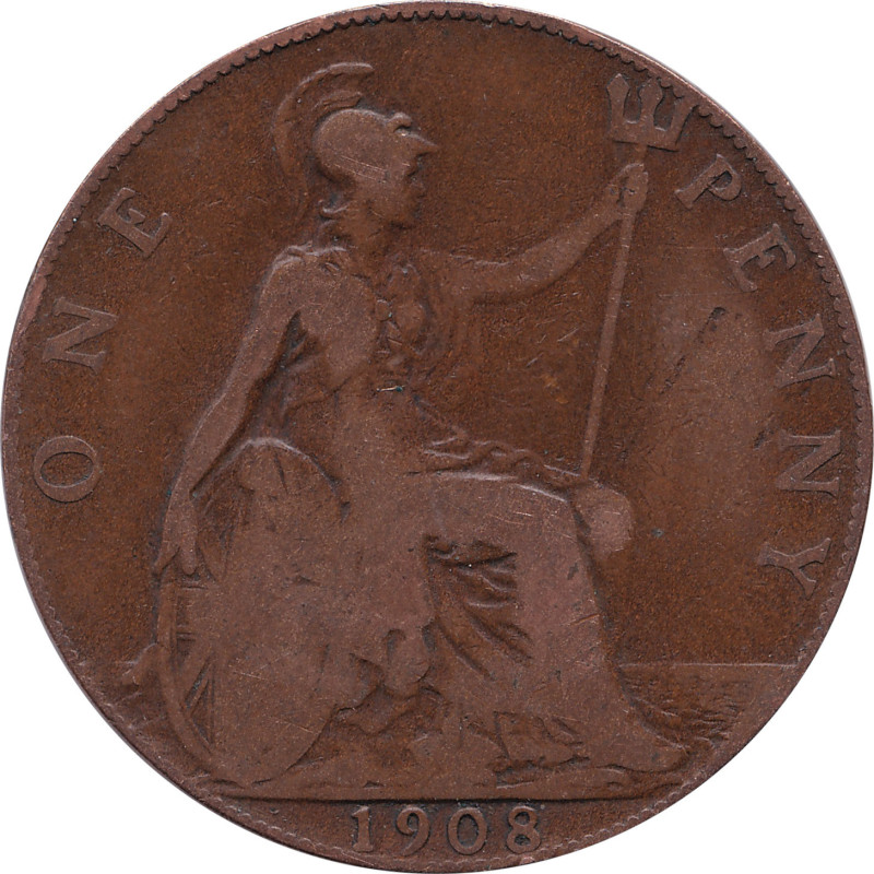 United Kingdom - 1 penny - Edward VII - 1908 - No1202