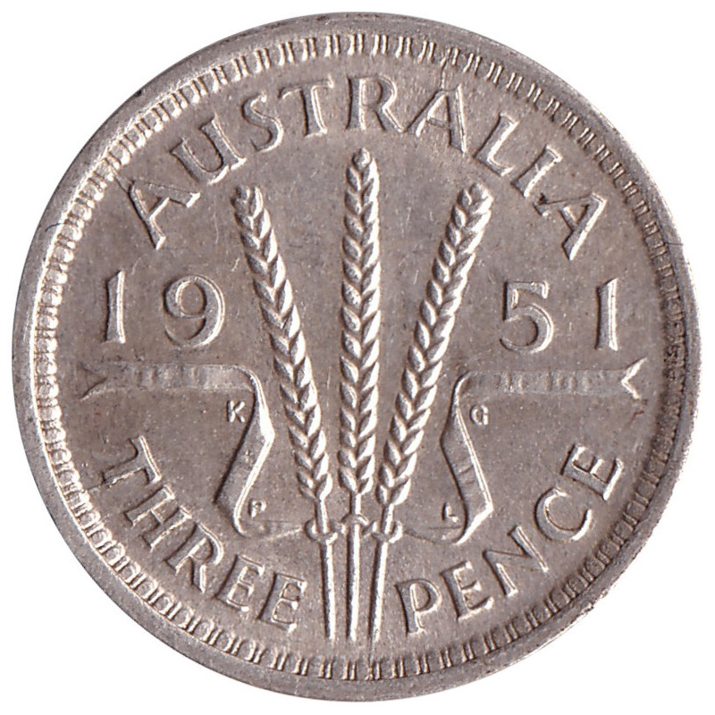 Australia - 3 pence - George VI - 1951 - No1205
