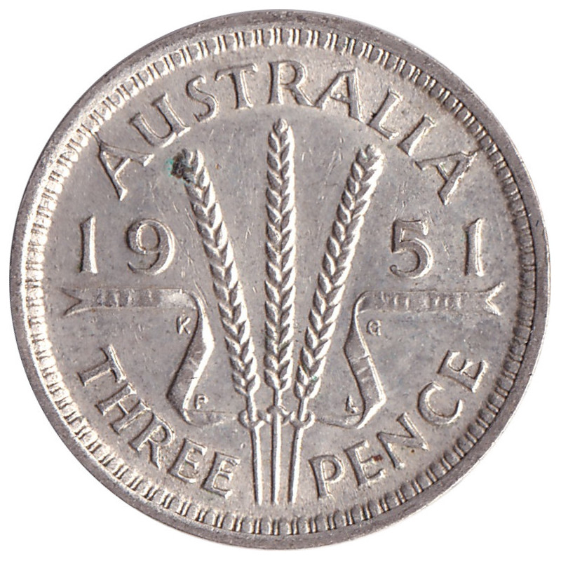 Australia - 3 pence - George VI - 1951 - No1206