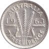 Australia - 3 pence - Elizabeth II - 1963 - No1222