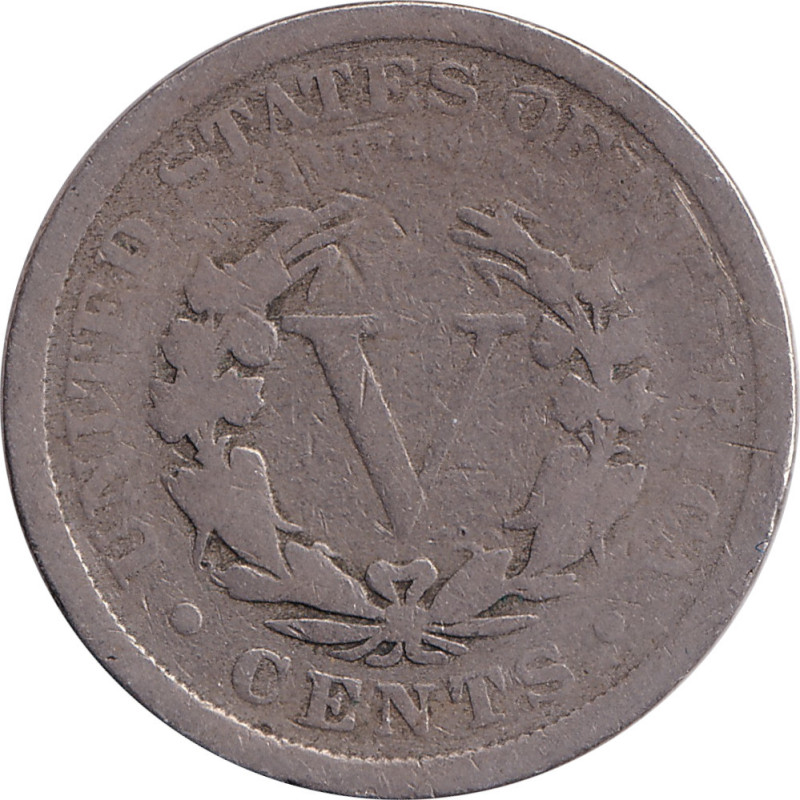 United States of America - 5 cents - Tête de la Liberté - 1908 - No1232