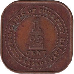 Malaya - 1/2 cent - Georges VI -  1940 - No739