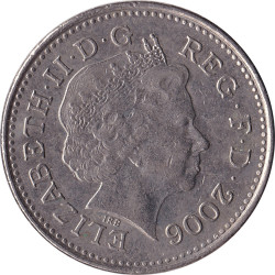 United Kingdom - 10 pence - Elizabeth II - Tête agée - Lion - 2006 - No1234