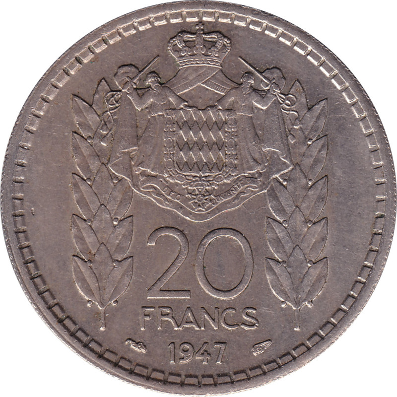 Monaco - 20 francs - Louis II - 1947 - No1266
