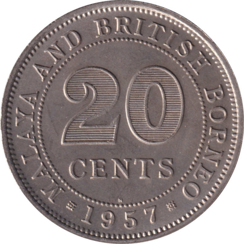 Malaya & Borneo - 20 cents - Elizabeth II -  1957 H - No649