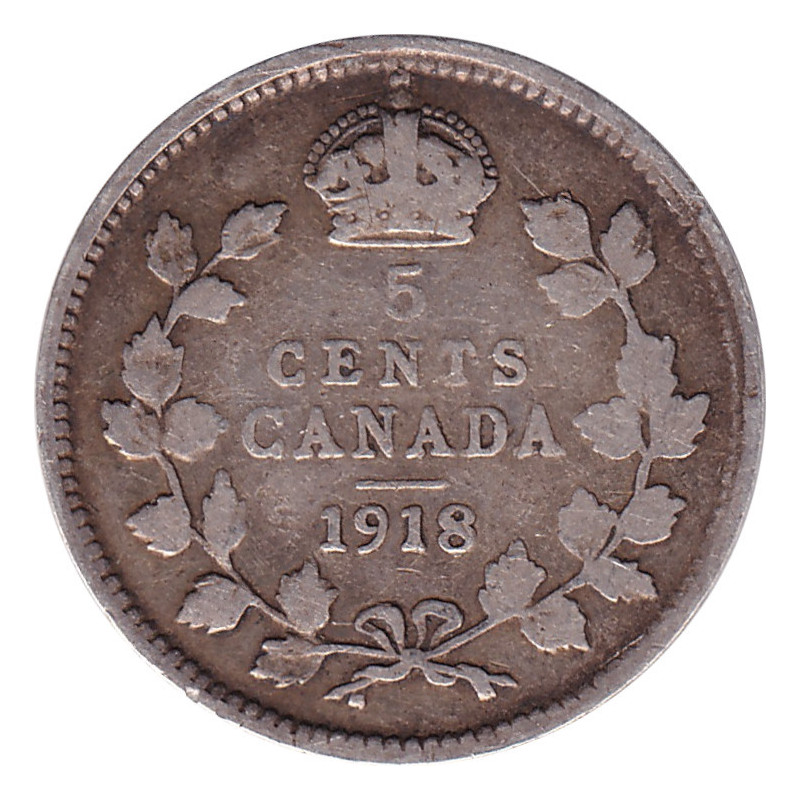 Canada - 5 cents - George V - Petit module - 1918 - No1279