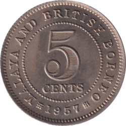 Malaya & Borneo - 5 cents - Elizabeth II -  1957 - No761