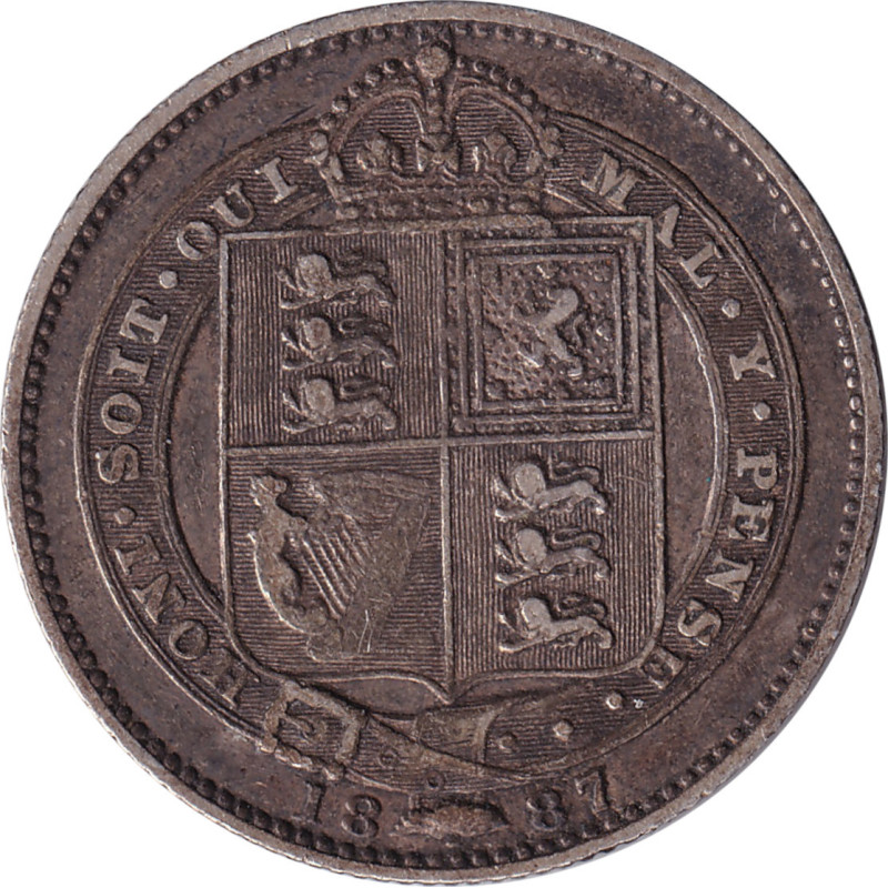 United Kingdom - 1 shilling - Victoria - Buste du Jubilé - 1887 - No1283