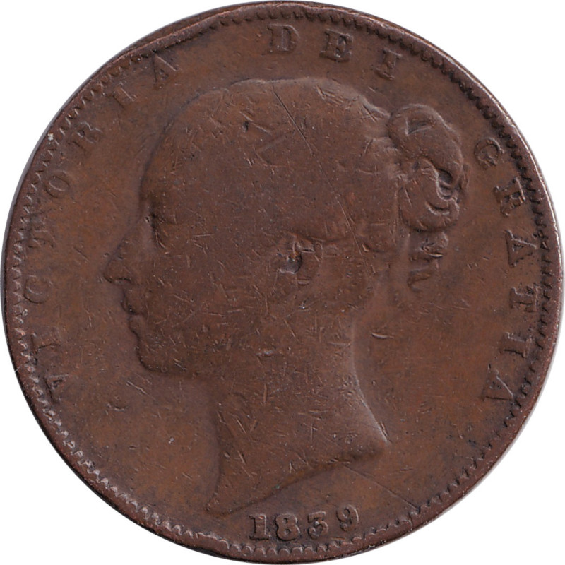 United Kingdom - 1 farthing - Victoria - Young head - No1284