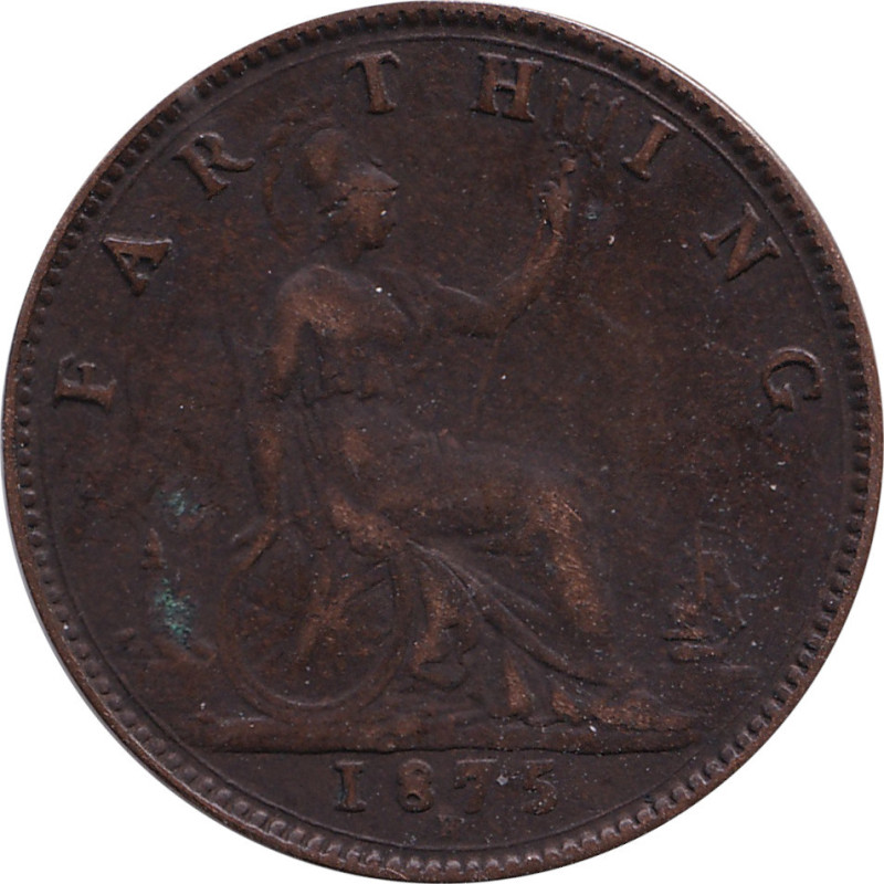United Kingdom - 1 farthing - Victoria - Young bust - 1875 H - No1286