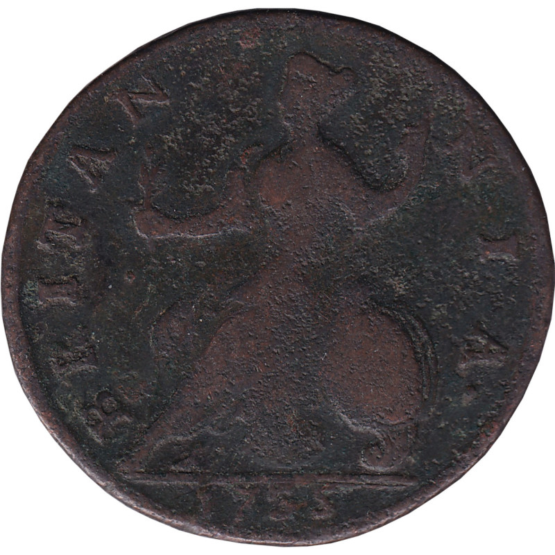 United Kingdom - 1/2 penny - Georges II - Première effigie - 1735 - No1289