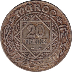 Morocco - 20 francs - Étoile - Argent -  1347 - No811