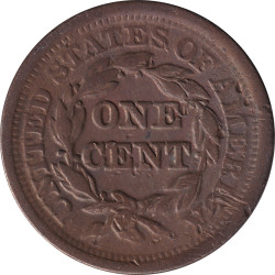 United States of America - 1 cent - Tressed Head - 1852 - No1302
