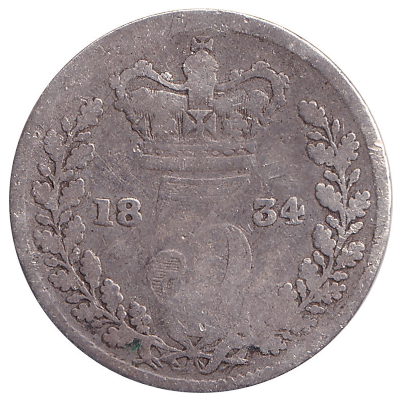 United Kingdom - 3 pence - William IV - 1834 - No1325