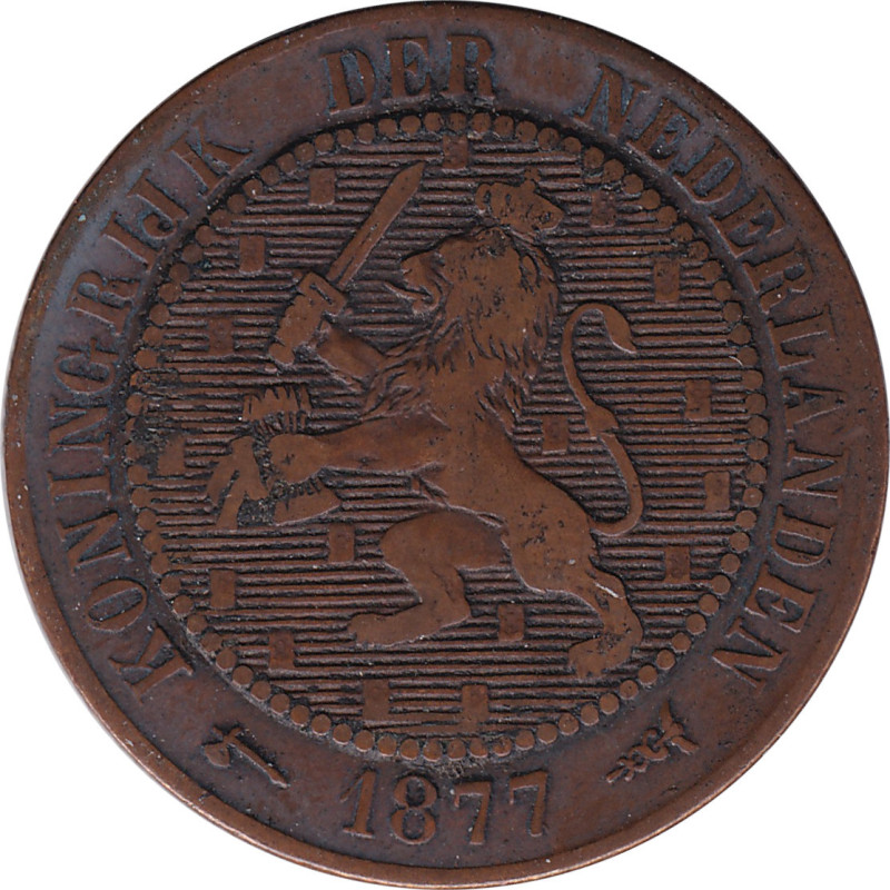 Netherlands - 2 1/2 cents - Lion héraldique - Petites branches - 1877 - No63