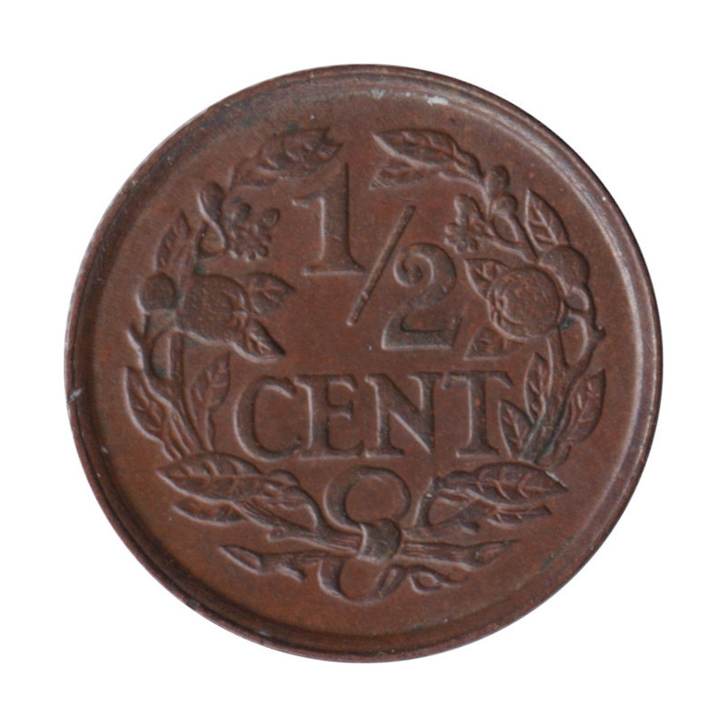 Netherlands - 1/2 cent - Lion héraldique - Grandes branches -  1938 - No574