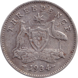 Australia - 3 pence - George V - 1934 - No1132