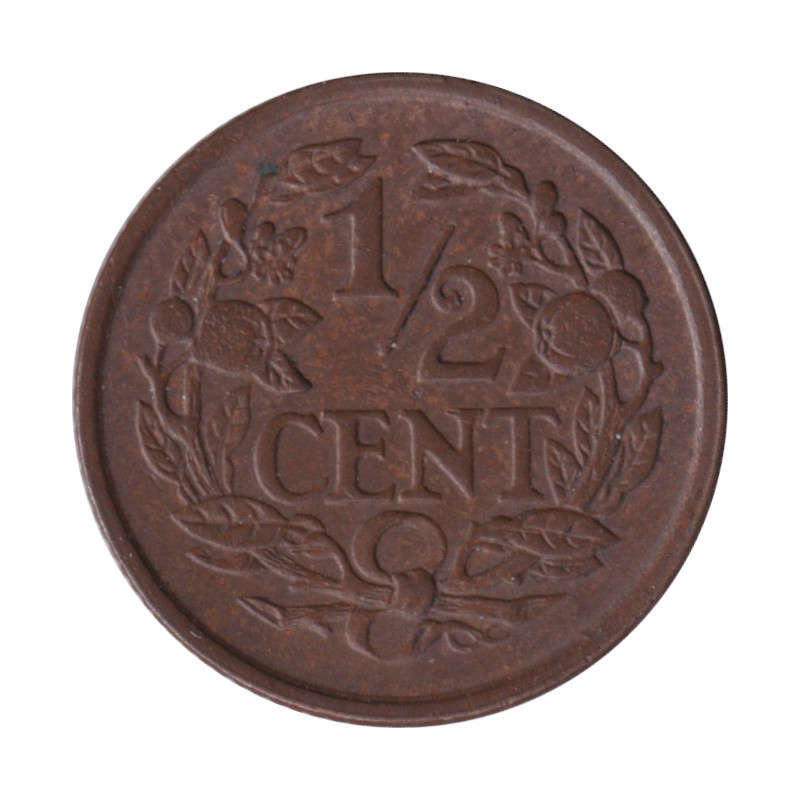 Netherlands - 1/2 cent - Lion héraldique - Grandes branches -  1937 - No575