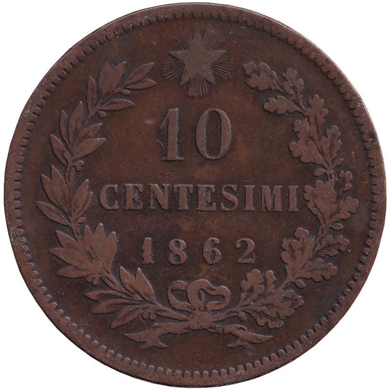 Italy - 10 centesimi - Victor Emmanuel II - 1862 - No1361