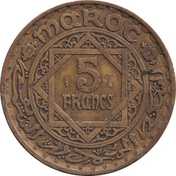 Morocco - 5 francs - Étoile - Bronze aluminium - No1372