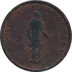 Canada - 1 sou - 1/2 penny - 1837 - No1376