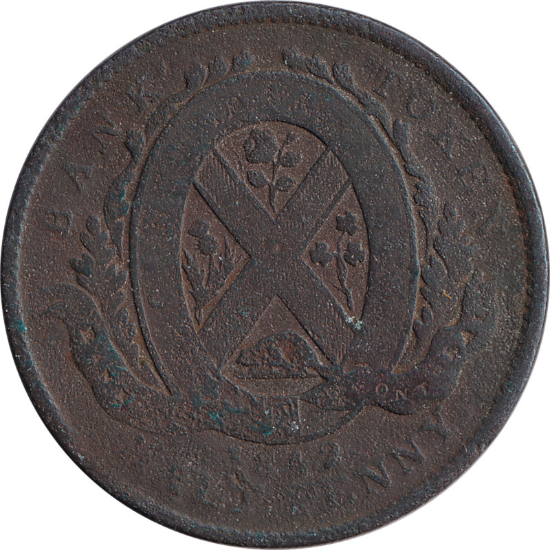 Canadian Provinces - 1/2 penny - Banque de Montréal - Front view - 1842 - No1378