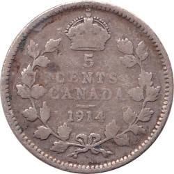Canada - 5 cents - George V - Petit module - 1914 - No1386