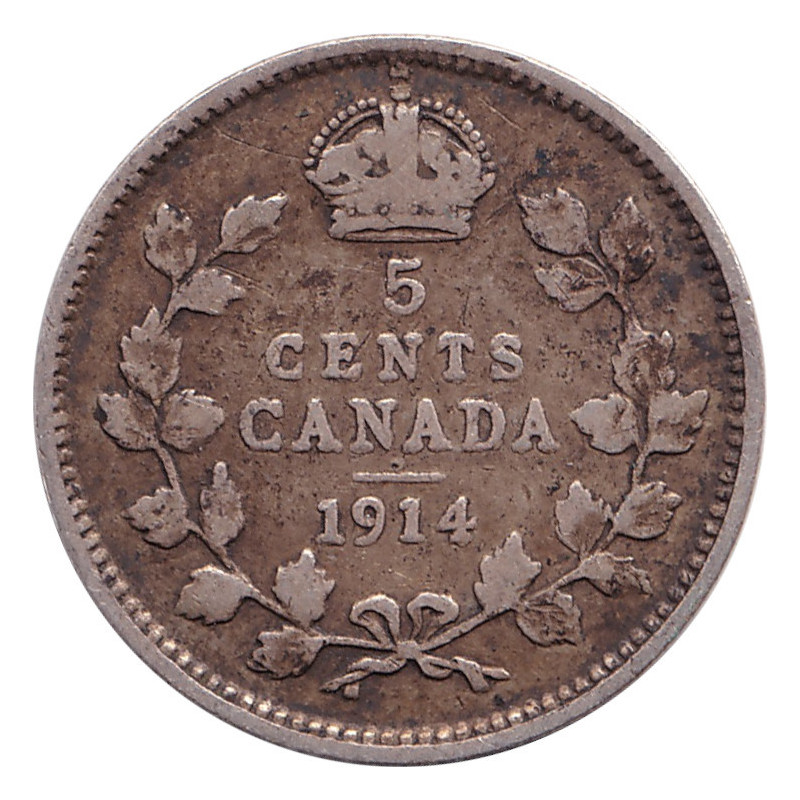 Canada - 5 cents - George V - Petit module - 1914 - No1387