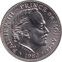 Monaco - 5 francs - BU - Rainier III - Monogramme - 1982 - No1407