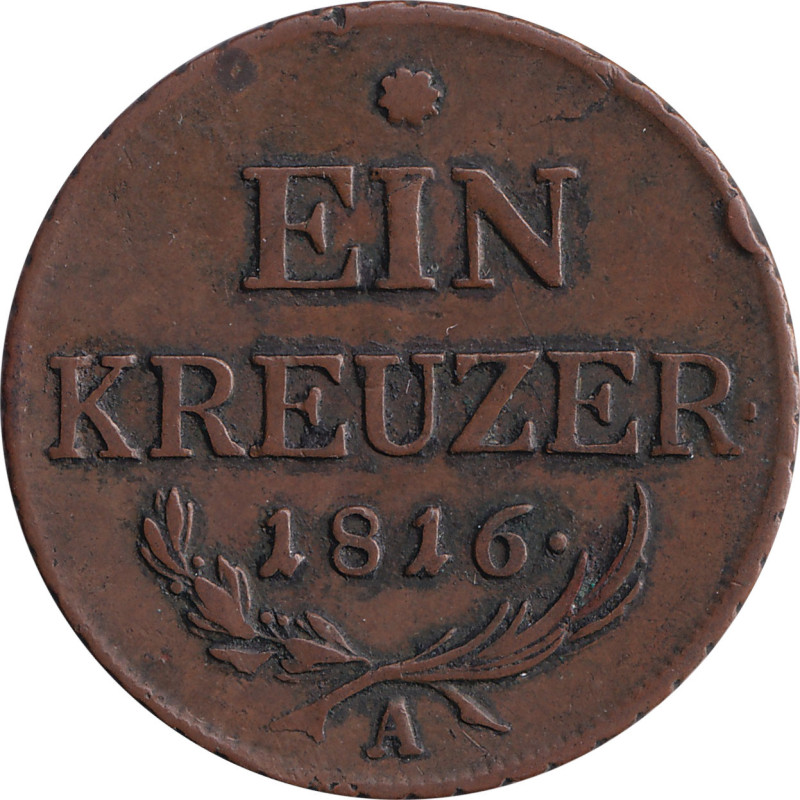 Austria - 1 kreuzer - Franz II - Shield - 1816 A - No1414