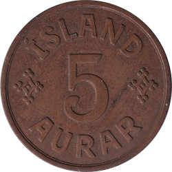 Iceland - 5 aurar - Christian X - 1940 - No1425