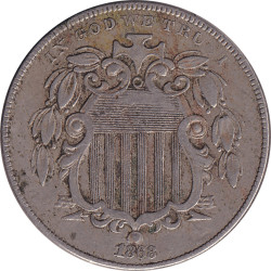 United States of America - 5 cents - Blason - 1868 - No1436