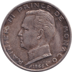 Monaco - 5 francs - Rainier III - Shield - 1966 - No1443