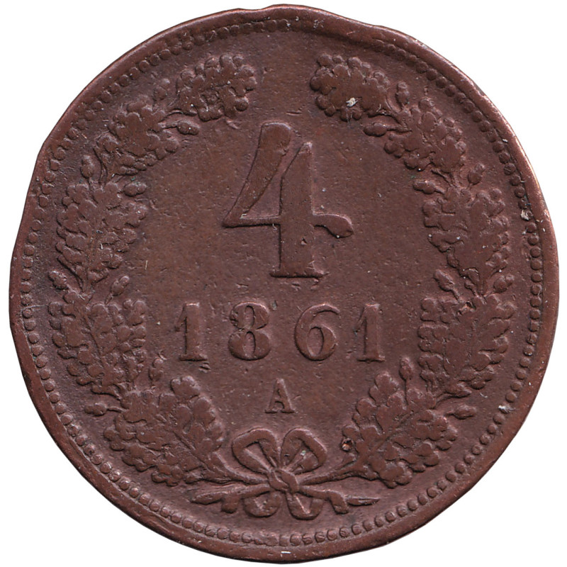 Austria - 4 kreuzer - Franz Jospeh I - 1861 A - No1468