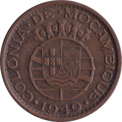 Mozambique - 20 centavos - Colonia de Mocambique - Petit blason - Petit module - 1949 - No1484