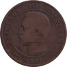 France - 10 centimes - Napoléon III - Bare head - 1855 W - No1489