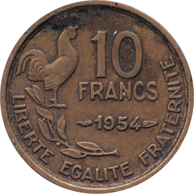 France - 10 francs - Guiraud - 1954 - No1499