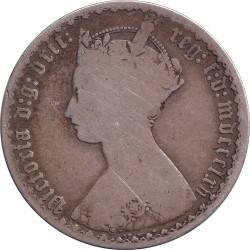 United Kingdom - 1 florin - Victoria - Buste jeune - Revers épuré - 186X - No1507