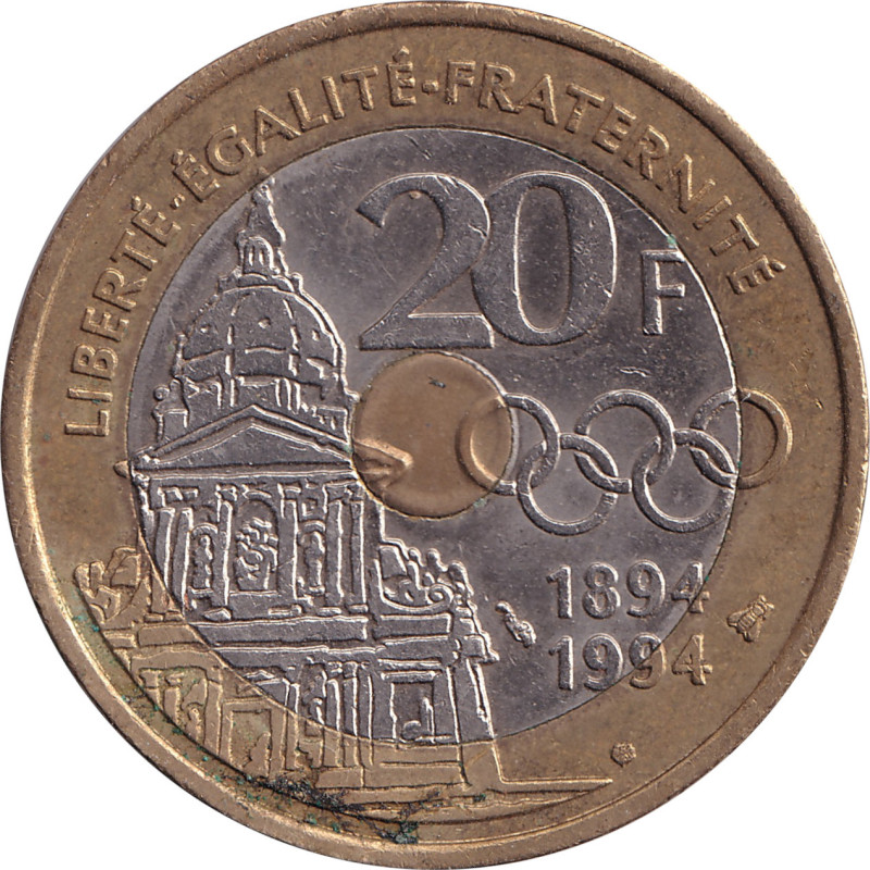 France - 20 francs - Pierre De Coubertin - 1994 - No1508