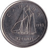 Canada - 10 cents - Elizabeth II - Mature head - 1993 - No1528